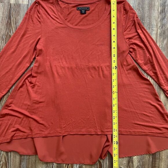 Metaphor Missy Women's Heather Orange Blouse 3/4 Size X-Small - Picture 3 of 4